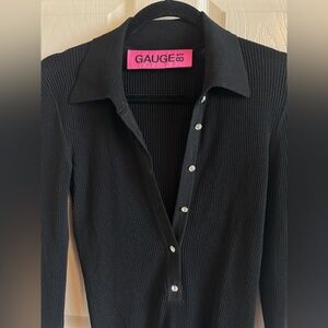 Gauge81 Black Ribbed Women's Top size XS